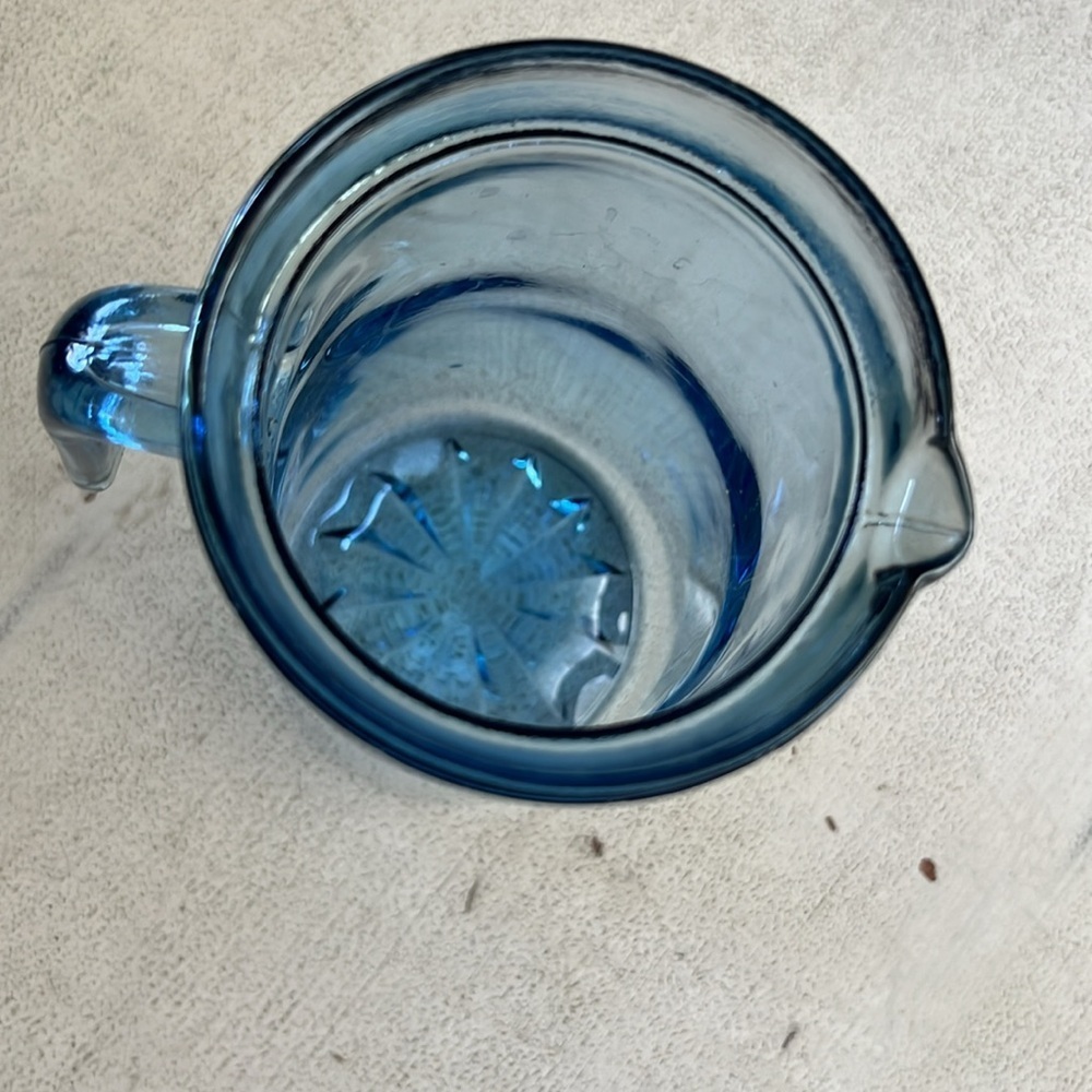 Vintage Blue Glass Pitcher - Picture 2 of 6